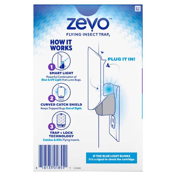 ZEVO Flying Insect Trap Full Size 2-Plug In Devices and 2-Refill