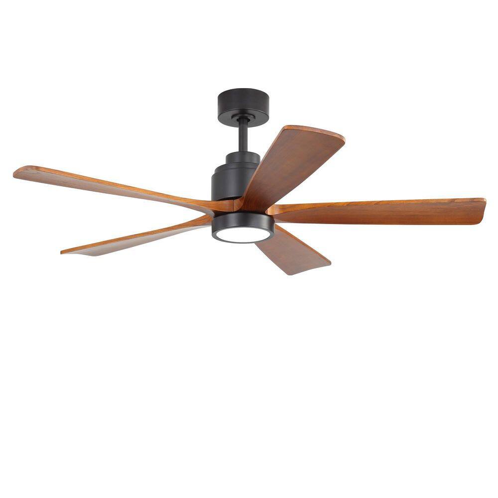 52 in. Indoor Black Downrod Low Profile Standard Ceiling Fan with Dimmable LED and Quiet Remote Control price history on PriceWatchPro