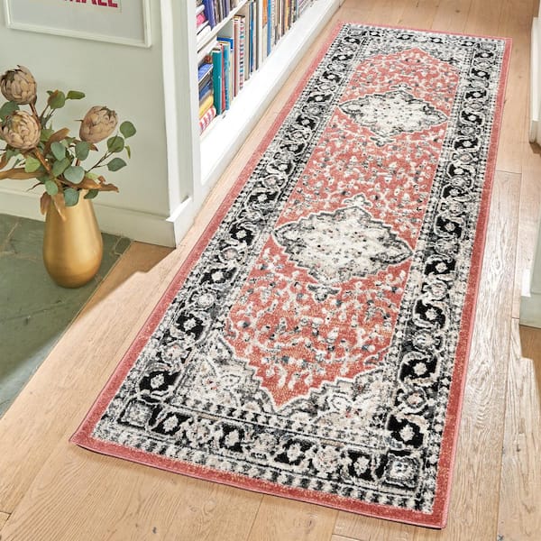 Heirloom Fluer Rose 3 ft. x 8 ft. Oriental Medallion Indoor Runner Rug