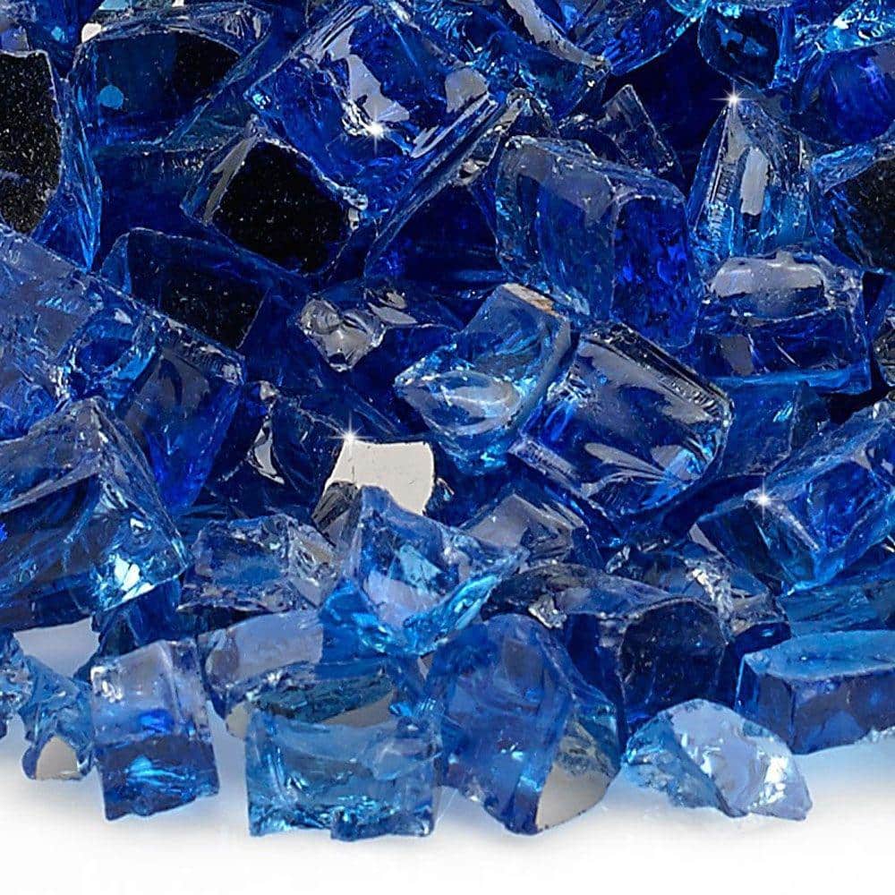 Sapphire Blue Reflective Fire Glass, 10-Pound, 1/2 Inch