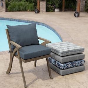 21 in. x 21 in. Denim Alair Outdoor Dining Chair Cushion
