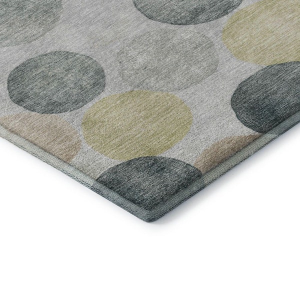 Mayfield Premium Machine Washable Abstract AMF1898 Gray 5 ft. x 7 ft. 6 in. Area Rug