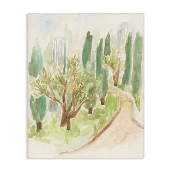 Stupell Industries Abstract Road with Trees by June Erica Vess Unframed Nature Graphic Art Print 20 in. x 16 in.