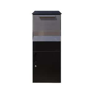 Winfield Black with Stainless Steel Free-Standing Locking Parcel Box