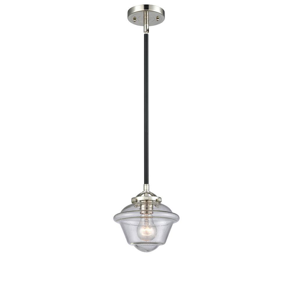 Nouveau Mini Drum Glass Pendant Light in Polished Nickel