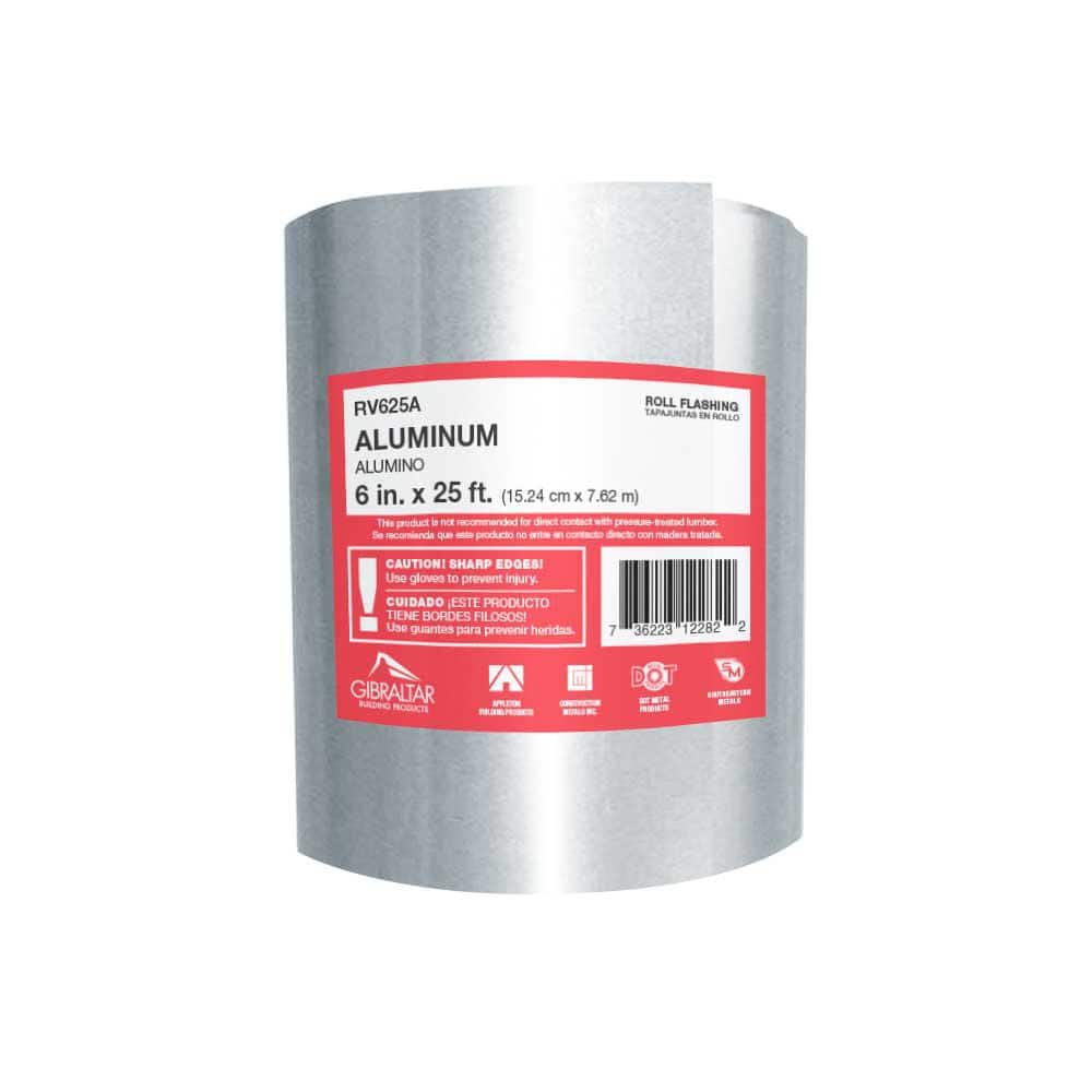 Gibraltar Building Products 6 In X 25 Ft Aluminum Roll Valley Flashing Rv625a The Home Depot