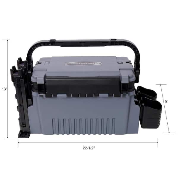 Damodpoy 9 in. W Gray Plastic Portable Dual-layer Fishing Tackle