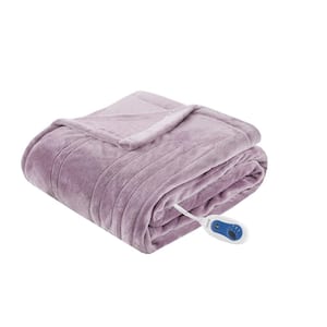 60 in. x 70 in. Heated Plush Lavender Electric Throw Blanket