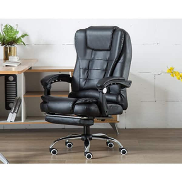 Lacoo Faux Leather High-Back Ergonomic Executive Office Chair with Foot Rest,  Brown 