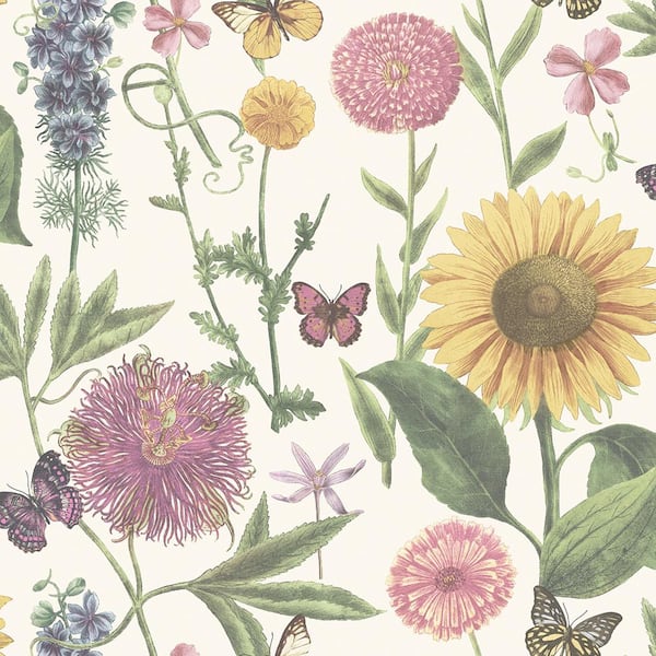 Arthouse Summer Garden White Paper Strippable Roll (Covers 57 sq. ft.)