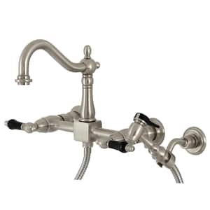 Duchess 2-Handle Wall-Mount Kitchen Faucet with Side Sprayer in Brushed Nickel