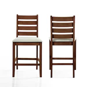 New Classic Furniture Pascal Walnut Ladderback Counter Chair (Set of 2)