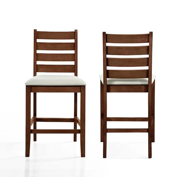 NEW CLASSIC HOME FURNISHINGS New Classic Furniture Pascal Walnut Ladderback Counter Side Chair (Set of 2)