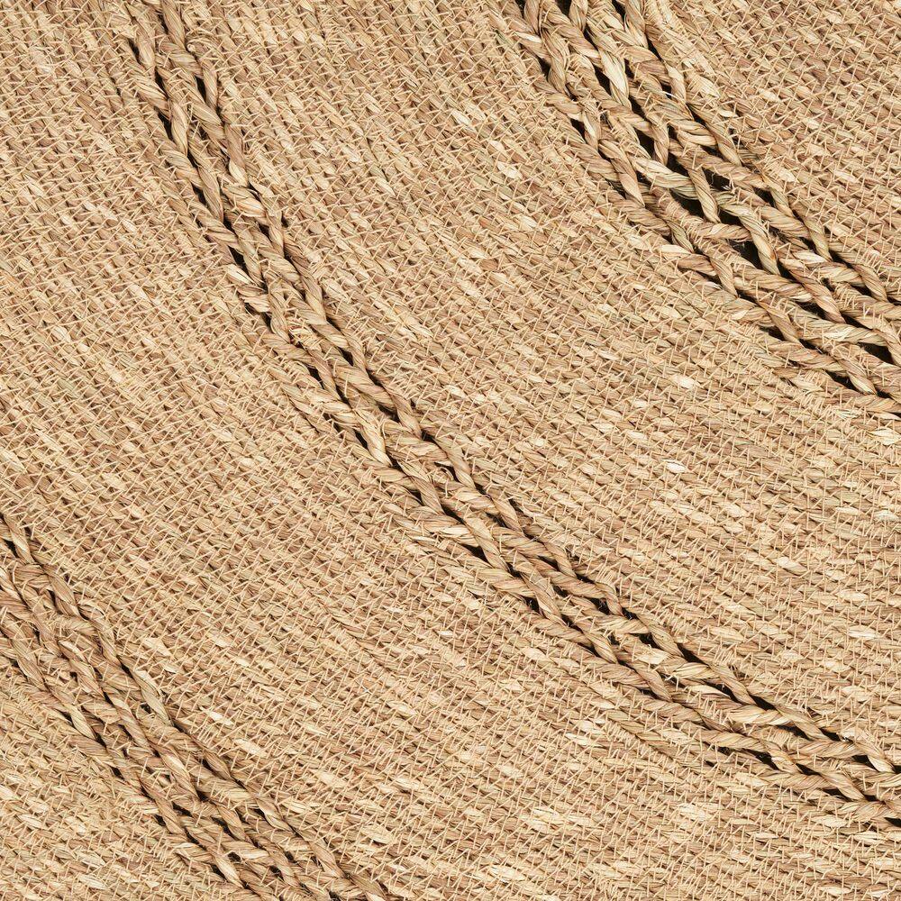 Natural Seagrass Round Rug 5' Easy Care Stain-resistant