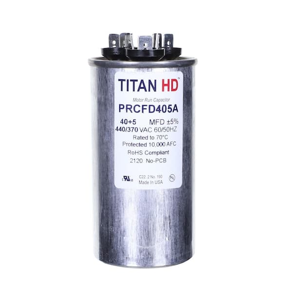 40 Plus 5 MFD, 440-Volt/370-Volt Dual Voltage Round Run Capacitor