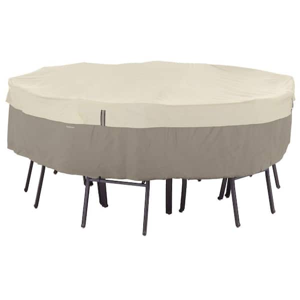 Classic Accessories Belltown Small Sidewalk Grey Round Patio Table and Chair Set Cover