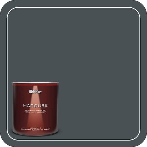 BEHR MARQUEE 1 qt. #720F-7 Dark as Night Matte Interior Paint & Primer