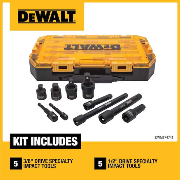 DEWALT 3/8 in. and 1/2 Drive Impact Accessory Set (10-Piece) - The Home Depot