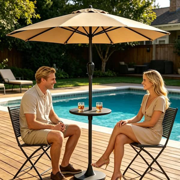 14 foot cantilever patio umbrella Treasure Garden 10x13 Foot Cantilever Umbrella with Base Rectangular main image 0