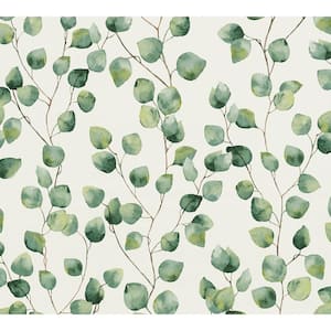 Strippable Hedera Green Painterly Vine Wallpaper