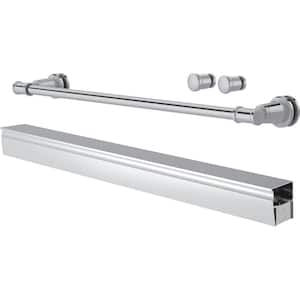 Rory 48 in. to 60 in. W x 5 in. D Traditional Semi Frameless Sliding Shower/Tub Hardware Assembly Kit in Chrome