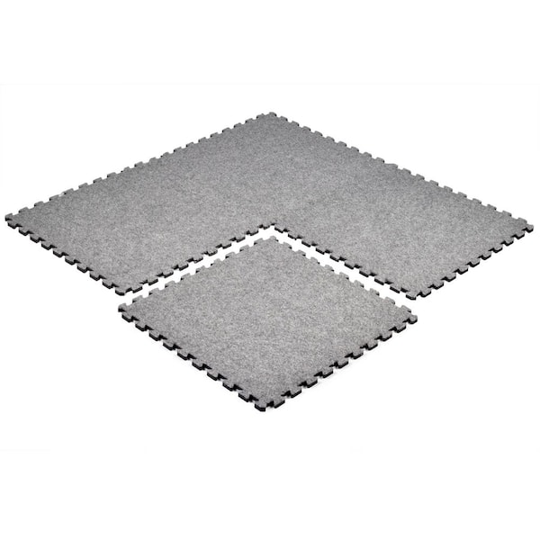 CAP Gray 24 in. x 24 in. x 12 mm Carpet Texture Top Interlocking