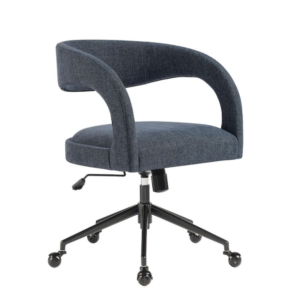 MODWAY Pinnacle Upholstered Office Chair in Slate Blue Slub Weave Fabric