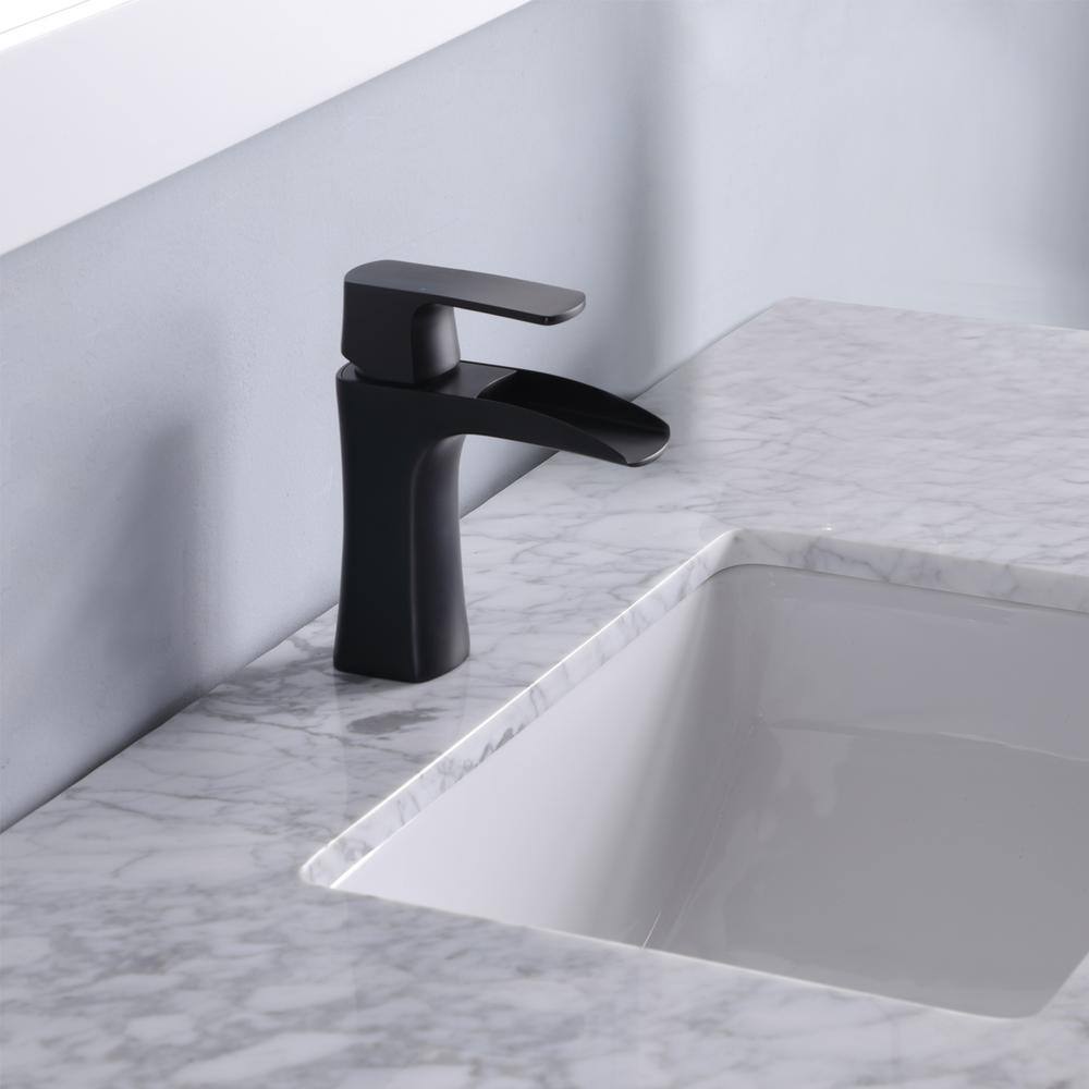 Maribella 48" White Marble Countertop Single Vanity with Mirror