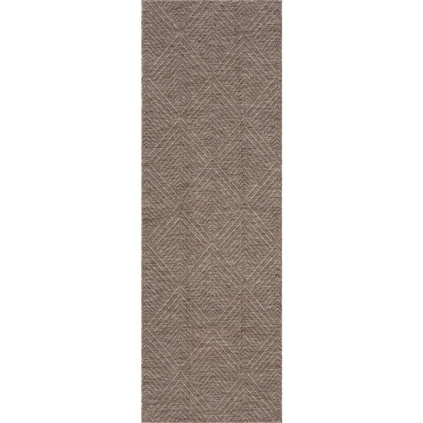 Elarissea Contemporary Brown 3 ft. x 8 ft. Outdoor Runner Rug