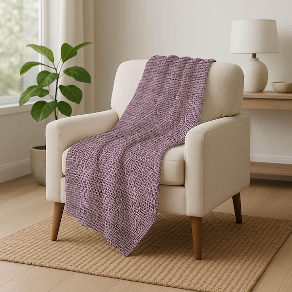 Premium Machine Washable ASB926 Eggplant 50 in. x 70 in. Sherpa Throw Blanket