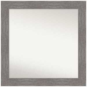 Pinstripe Plank Grey 31.5 in. W x 31.5 in. H Square Non-Beveled Framed Wall Mirror in Gray
