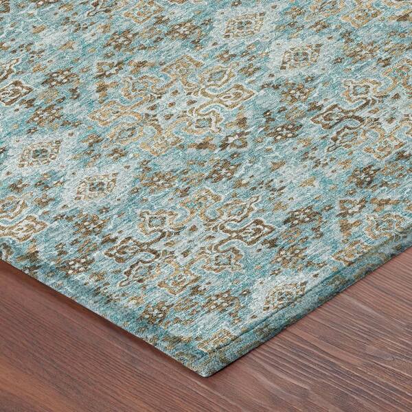 Chantille Machine Washable Indoor/Outdoor Abstract ACN2783 Teal 10 ft. x 14 ft. Area Rug