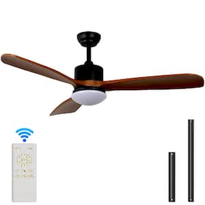52 in. Indoor Brown Straight Blade Ceiling Fan with Light