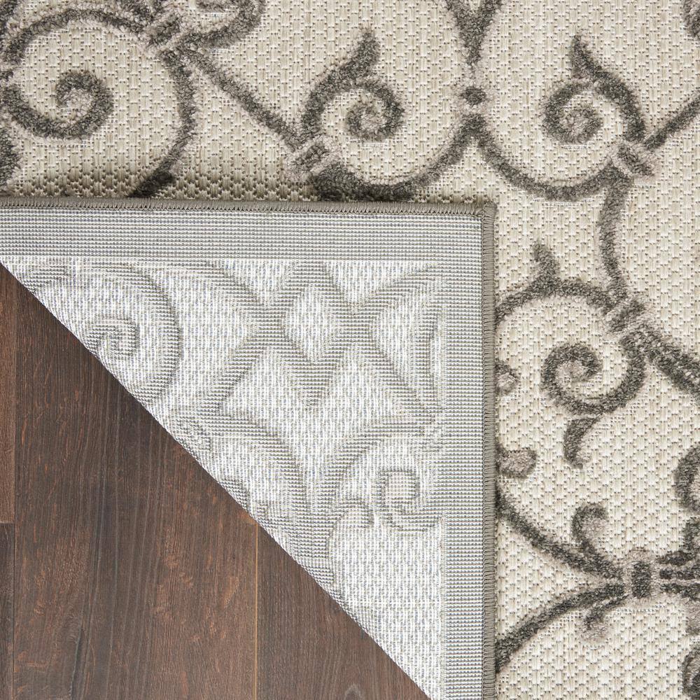 Aloha Floral Grey Charcoal Round 43" Synthetic Outdoor Rug