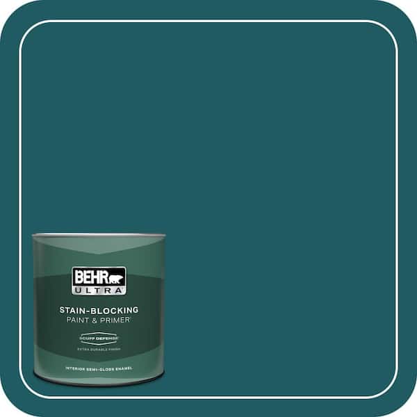 BEHR ULTRA 1 qt. #S-H-510 Moonlit Pool Extra Durable Semi-Gloss Enamel Interior Paint & Primer