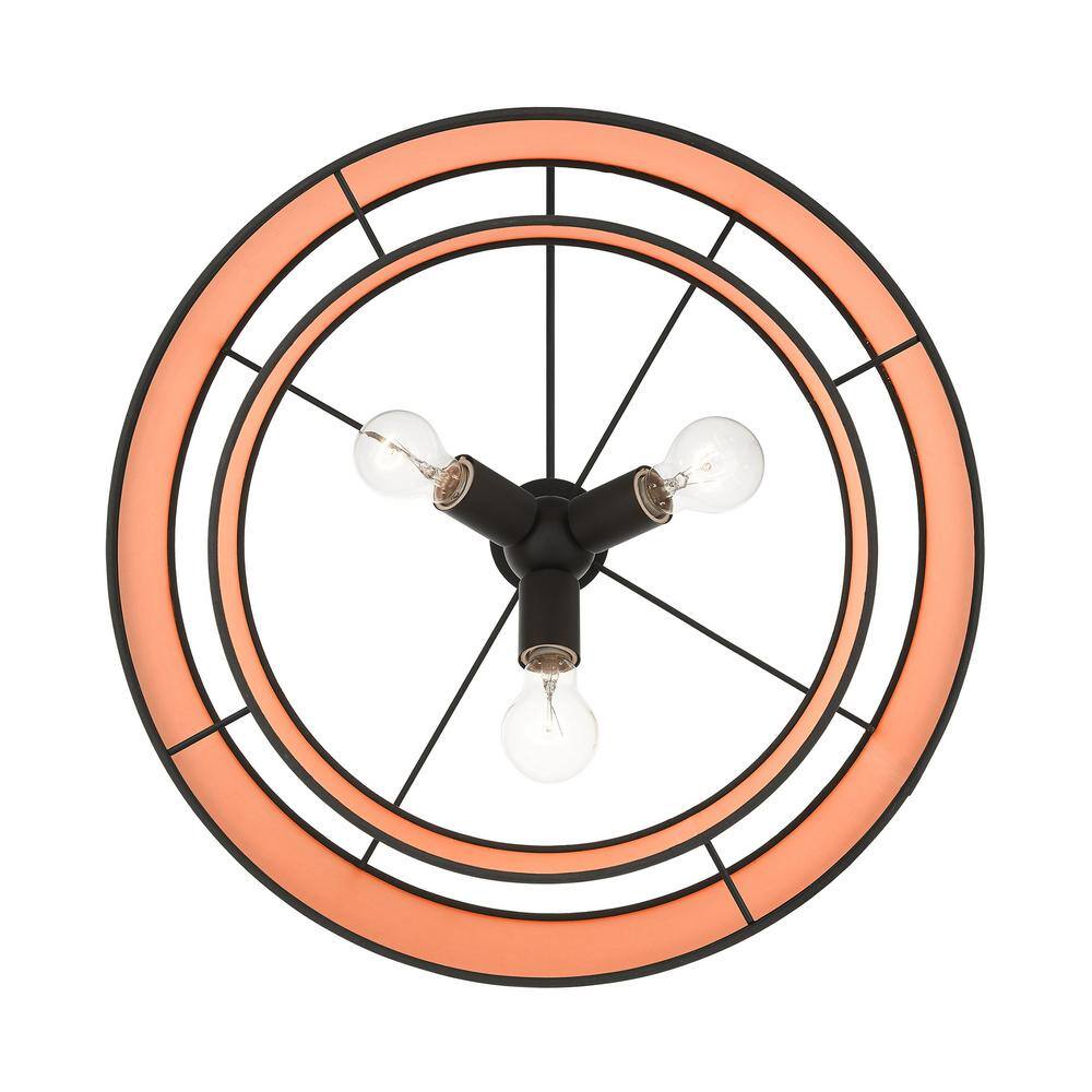 Sentosa Modern Black 3-Light Indoor/Outdoor Drum Pendant