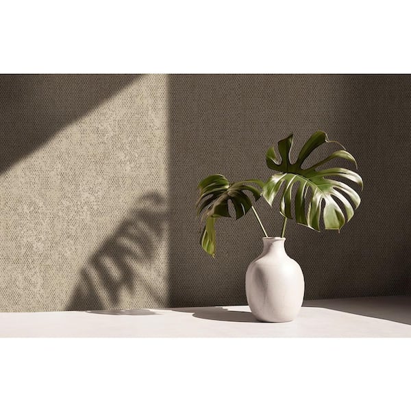 Taupe Plain Coarse Woven Textile Effect Print Non Woven Non-Pasted Textured Wallpaper 57 Sq. Ft.