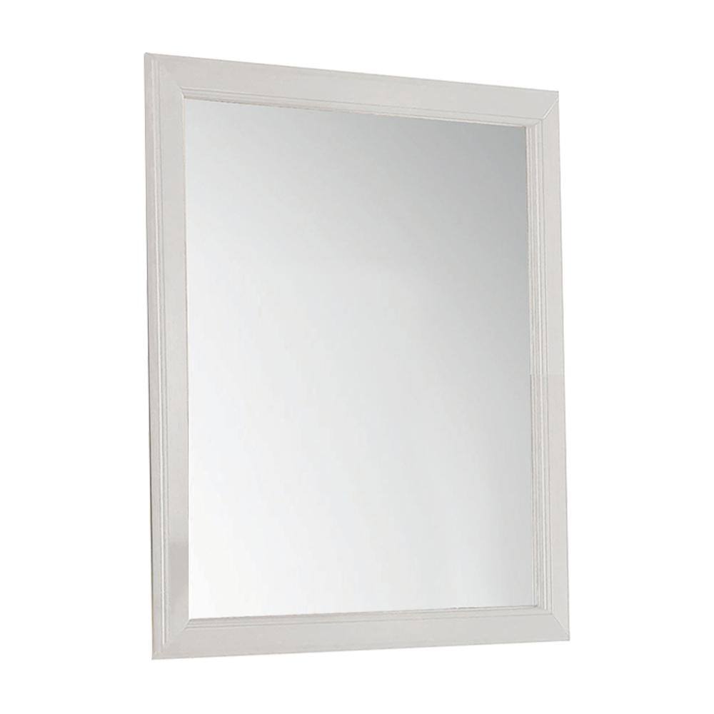 Luxurious Louis Philippe White Rectangular Wood Mirror