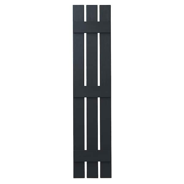 Ply Gem 13 in. x 55 in. Polypropylene 3-Board Open Board and Batten Shutters Pair in Dark Spruce