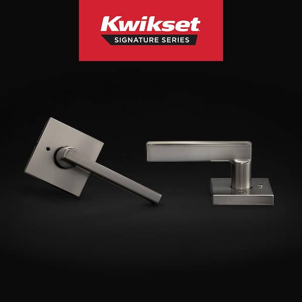 Halifax Square Satin Nickel Privacy Bed/Bath Door Handle with Lock