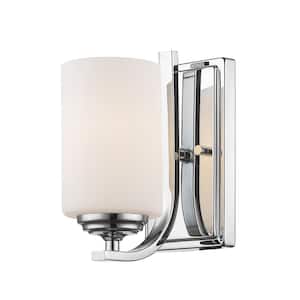 Bordeaux 4.75 in. 1-Light Chrome Wall Sconce