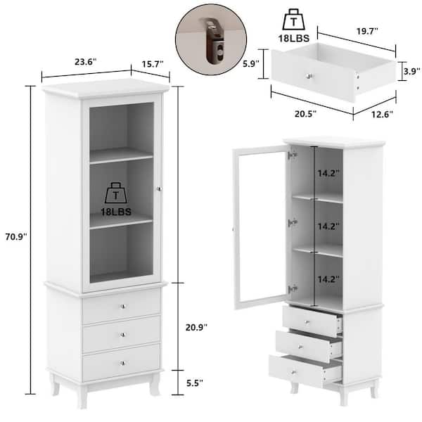 Kahler 70.9'' H x 23.6'' W Standard Bookcase with 3 Drawers Zipcode Design Color: White