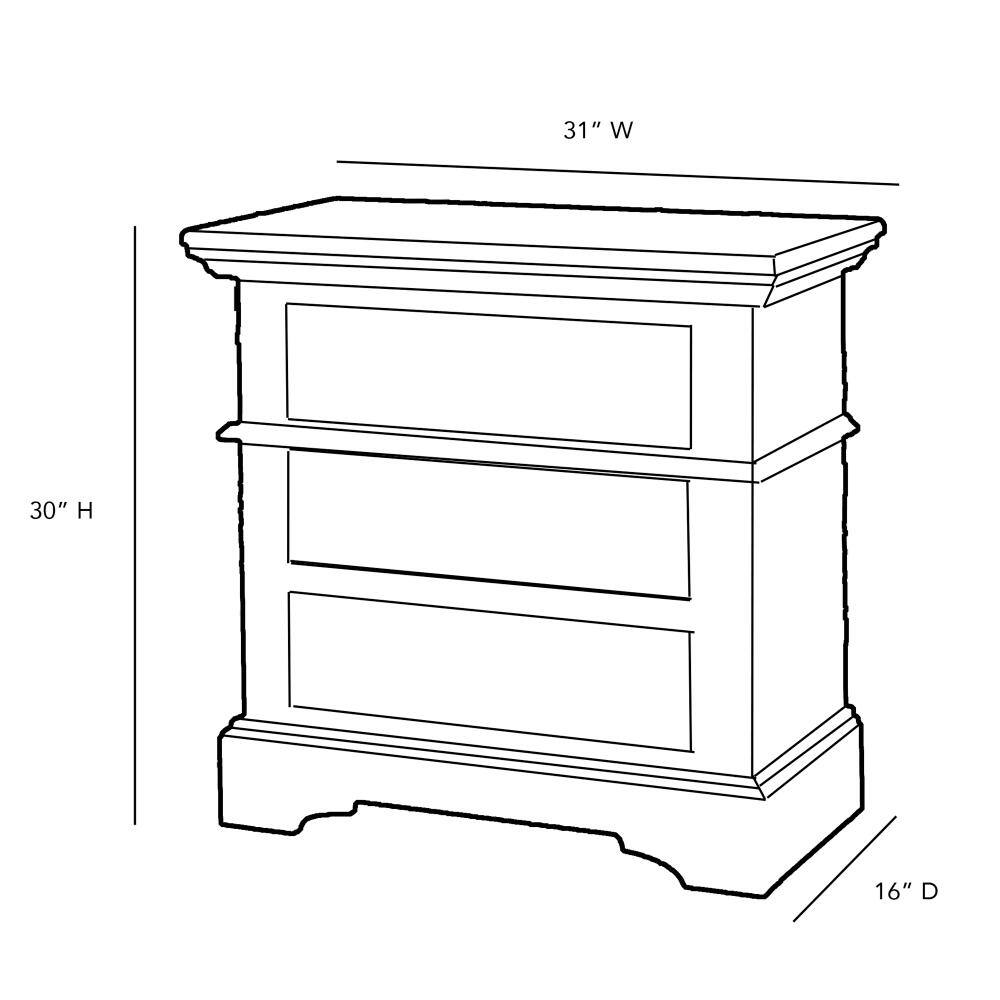 Stonebrook Tobacco Brown Hardwood 3-Drawer Nightstand