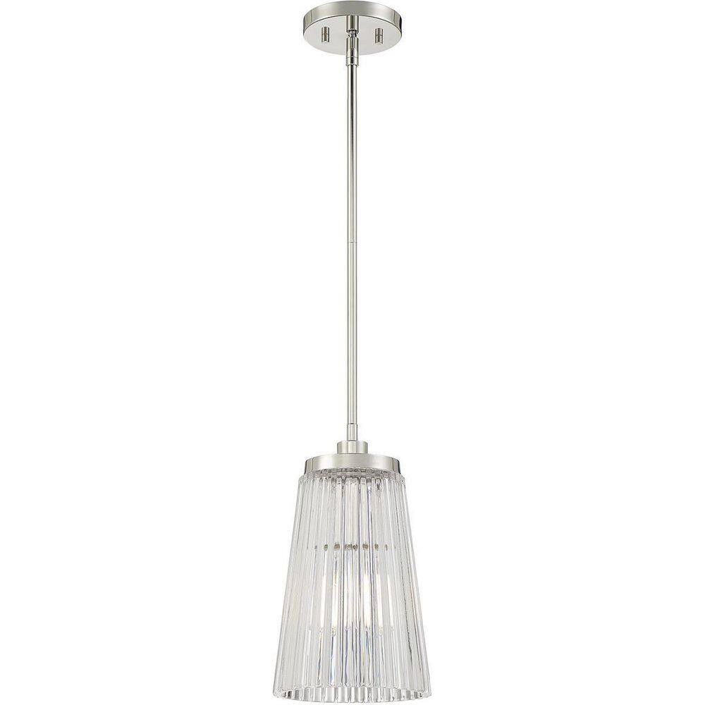 Chantilly Polished Nickel Vintage Glass Pendant Light