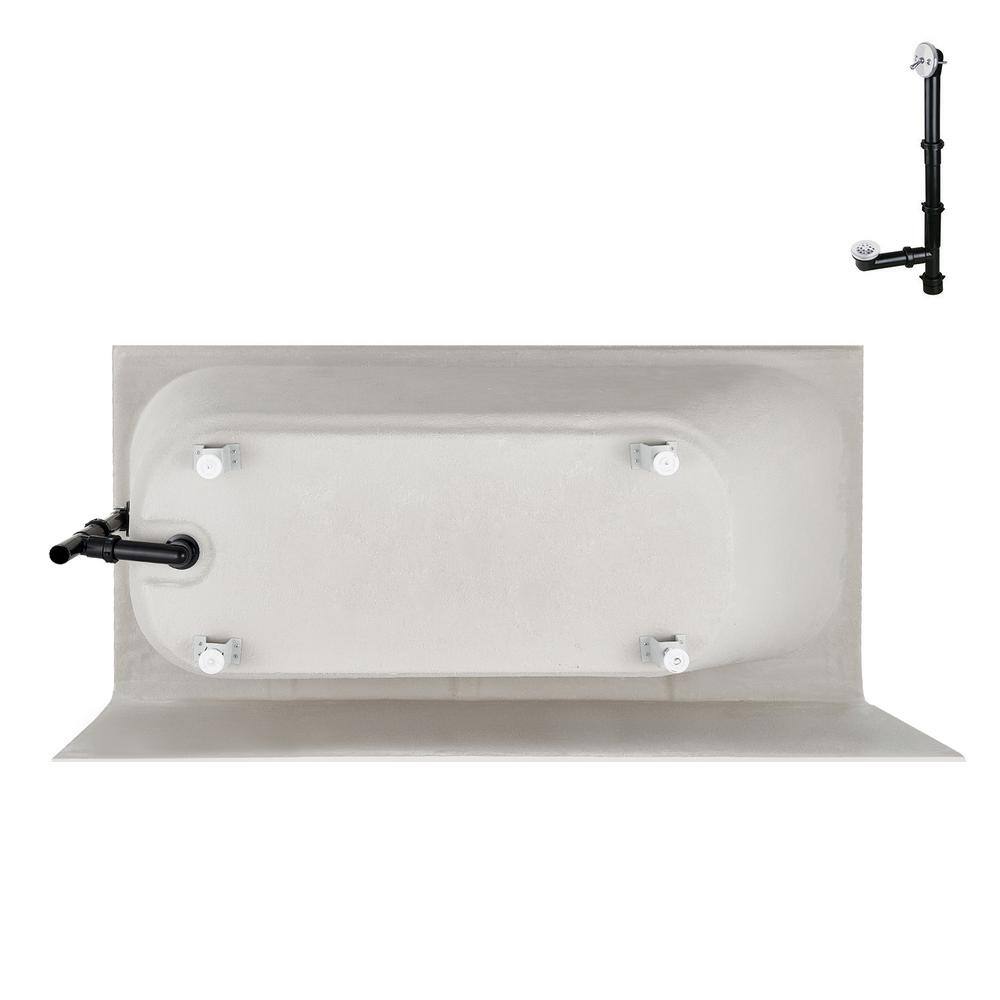 66" Glossy White Acrylic Right-Hand Drain Alcove Bathtub