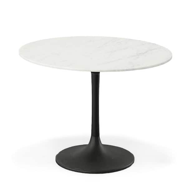 40 in. Enzo Black Round Marble Top Dining Table