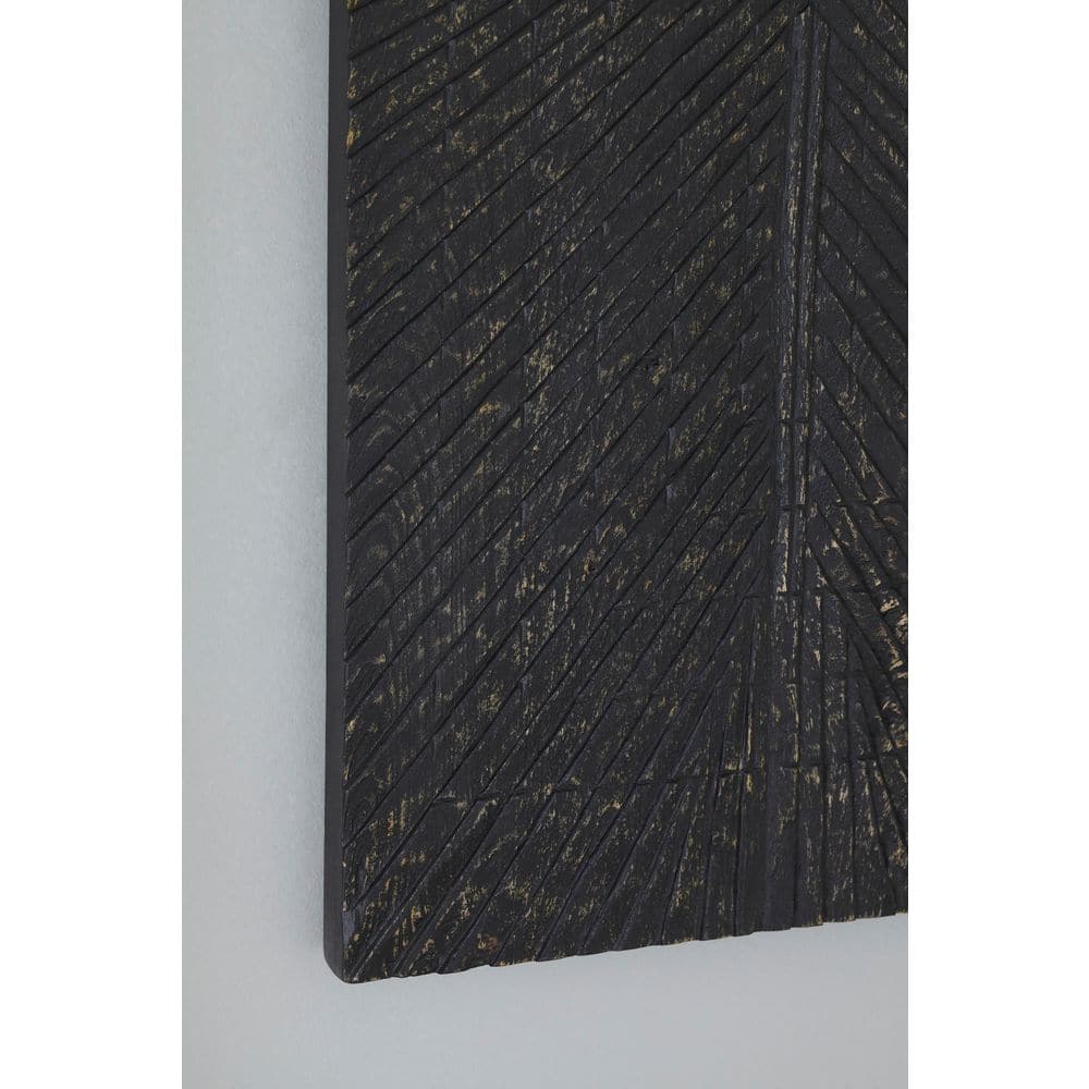 Antique Black Sunburst Wood Wall Decor, 20 x 48 Inch