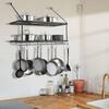 VEVOR Pot Rack Wall Mounted, 24 inch Pot and Pan Hanging Rack, Pot and Pan Hanger with 12 S Hooks, 55 lbs Loading Weight, IDE