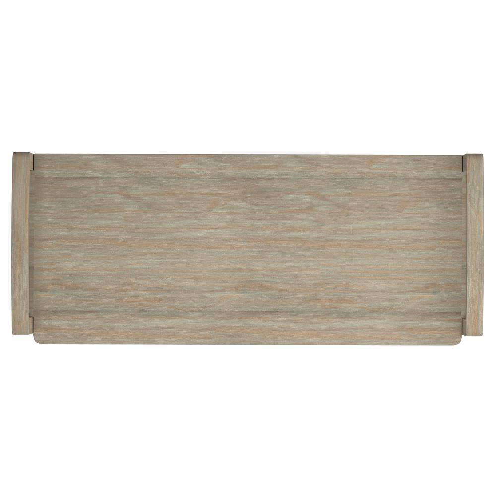 Rustic Distressed Gray 44" Solid Hardwood Storage Bench with Armrests