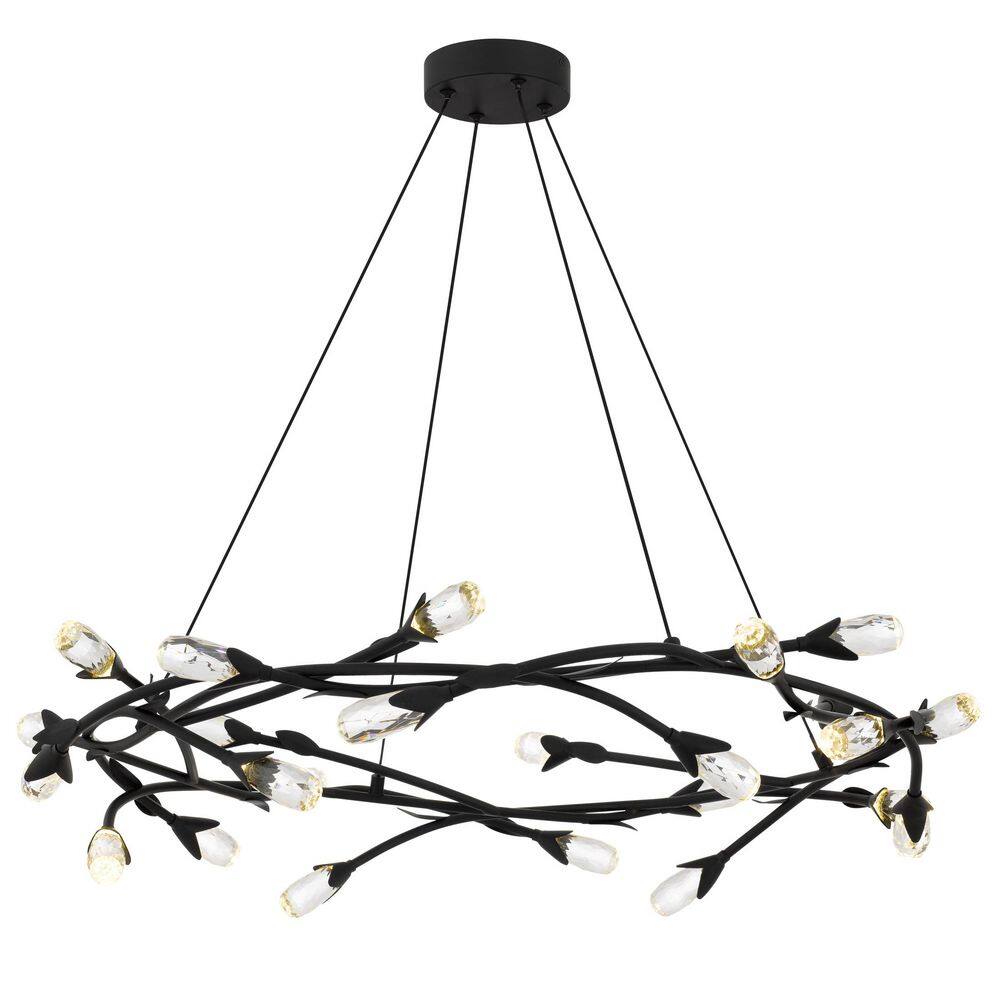 Cora 11-Watt 1 Light Matte Black Integrated LED Pendant Light with Crystal Jewel Shade price history on PriceWatchPro